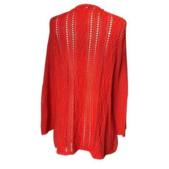 Coldwater Creek | Women's Orange Button Down Cardigan Knit Sweater Size Large - Picture 3 of 6